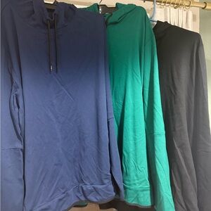 3 Bundle – 3 Member’s Mark Luxe Hoodies – Size 2X – Blue, Green & Black